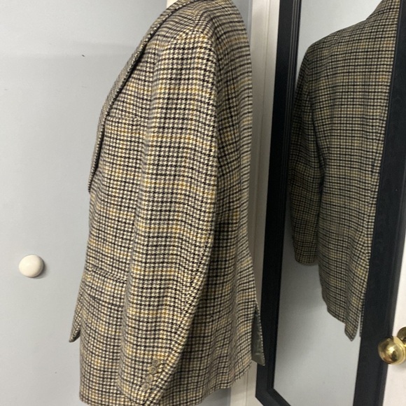 100%CAMEL HAIR HOUNDSTOOTH BLAZER BILL BASS PARISIAN BLACK LABEL MADE IN MEXICO - Picture 5 of 15